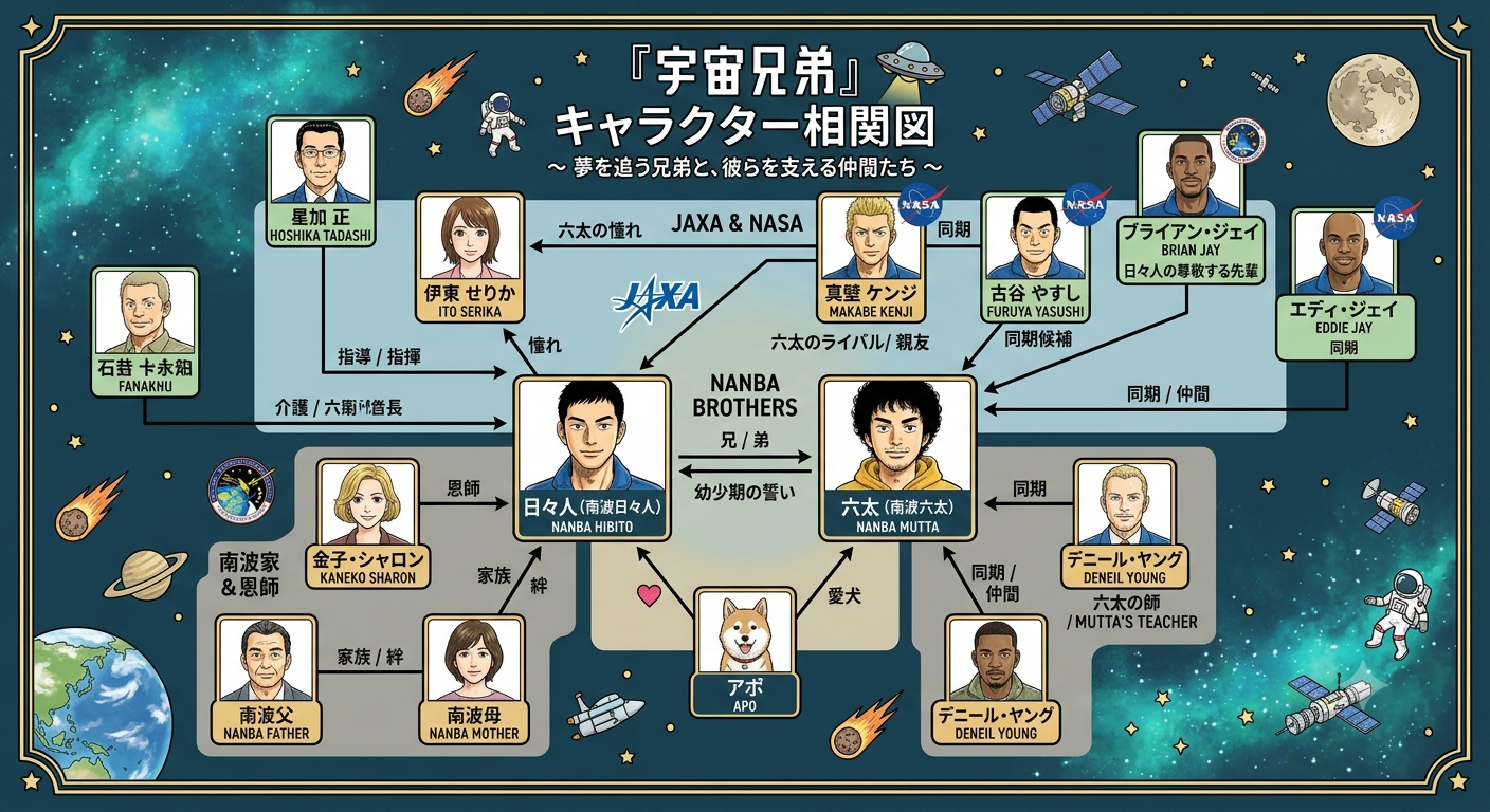 宇宙兄弟キャラクター相関図