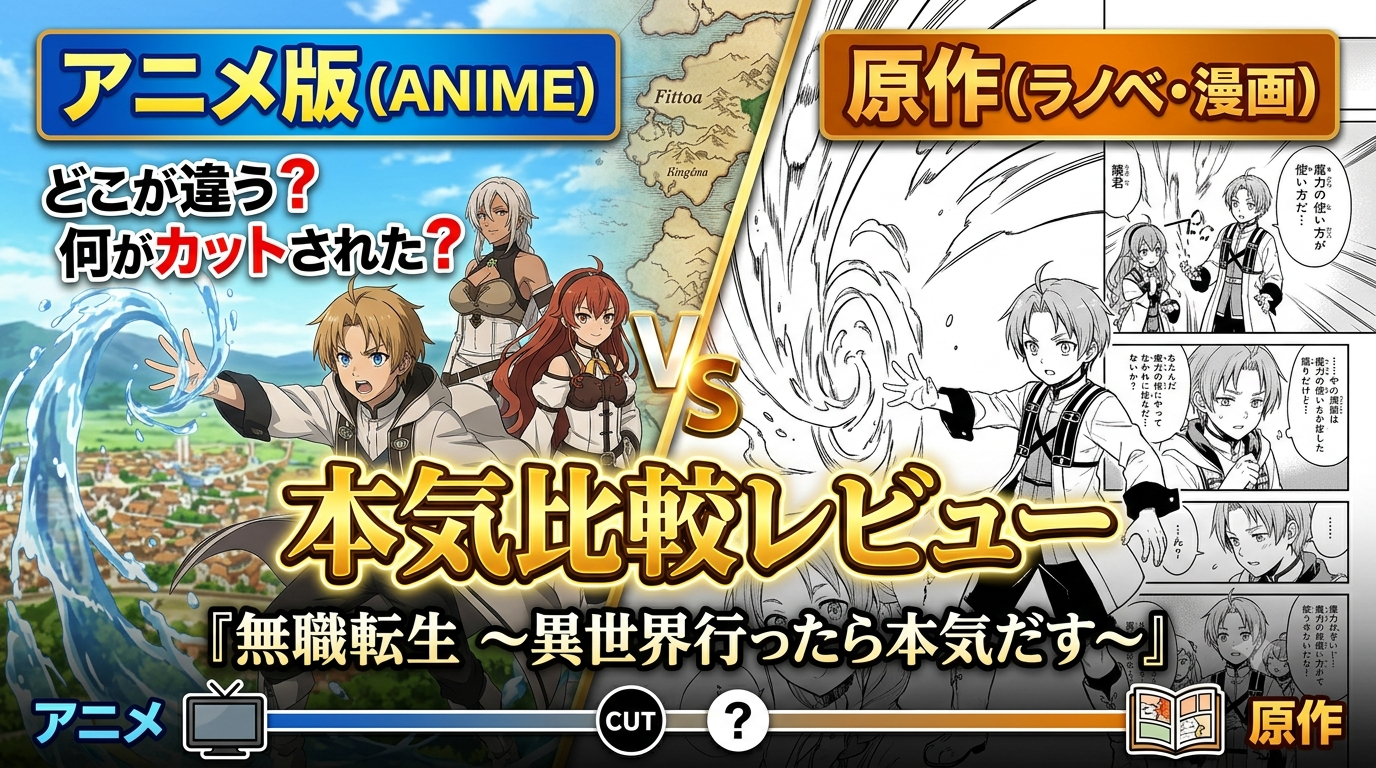 【ネタバレ注意】『無職転生 〜異世界行ったら本気だす〜』アニメ版 vs 原作（ラノベ・漫画）｜どこが違う？何がカットされた？｜本気比較レビュー