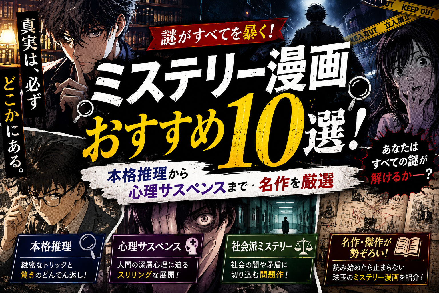 ミステリー漫画おすすめ10選！本格推理から心理サスペンスまで名作を厳選